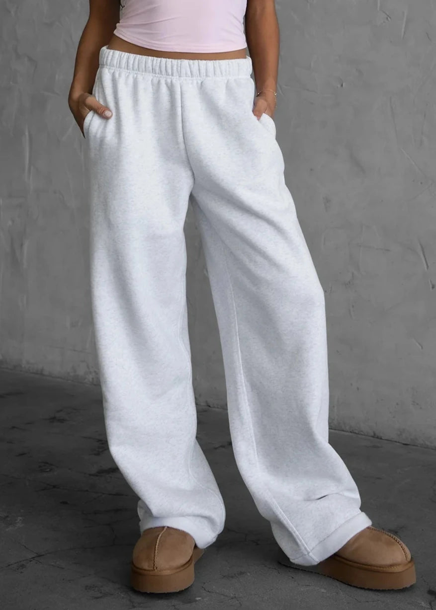 Lani Wide Leg Sweatpants | Heather White – Lane Change Shop Lani Wide Leg Sweatpants | Heather White – Lane Change Shop