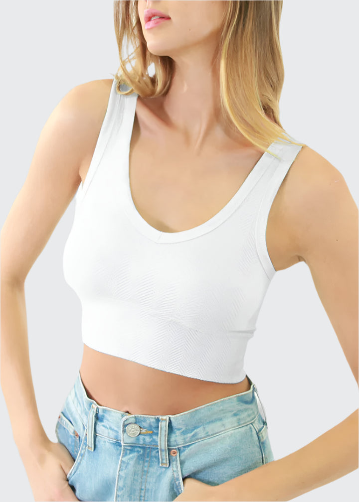 Harrah Reversible Top | White