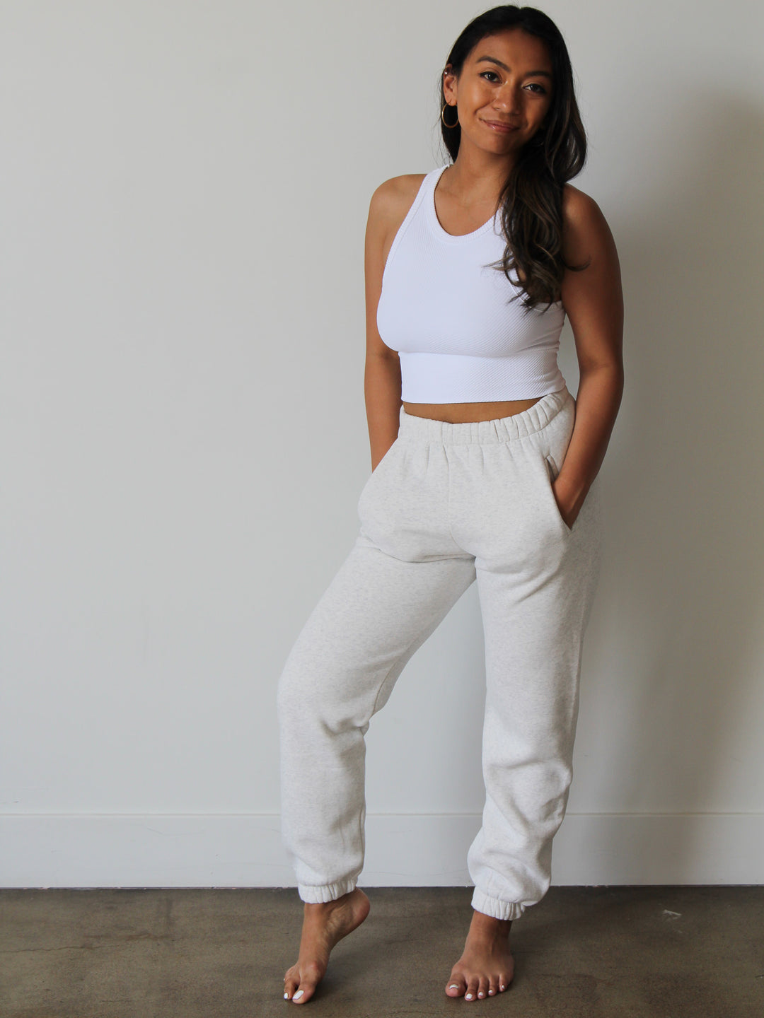 Vista Sweats | Heather White