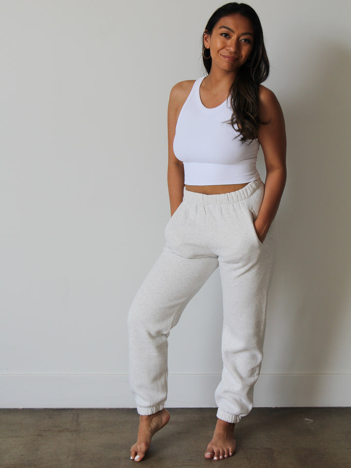Vista Sweats | Heather White