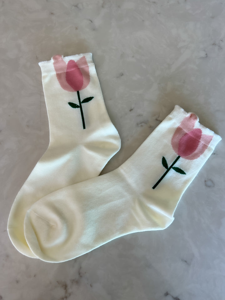Flower Socks | Ivory