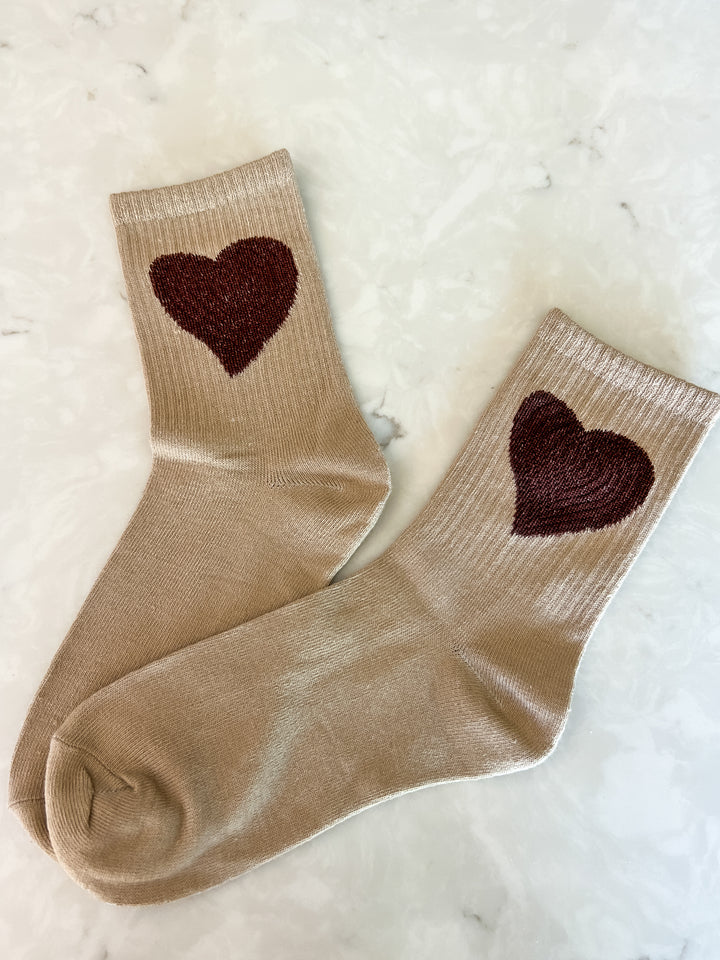Heart Socks | Khaki