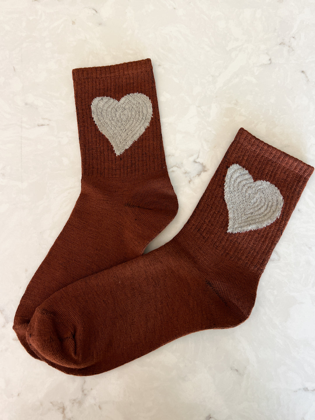 Heart Socks | Brown