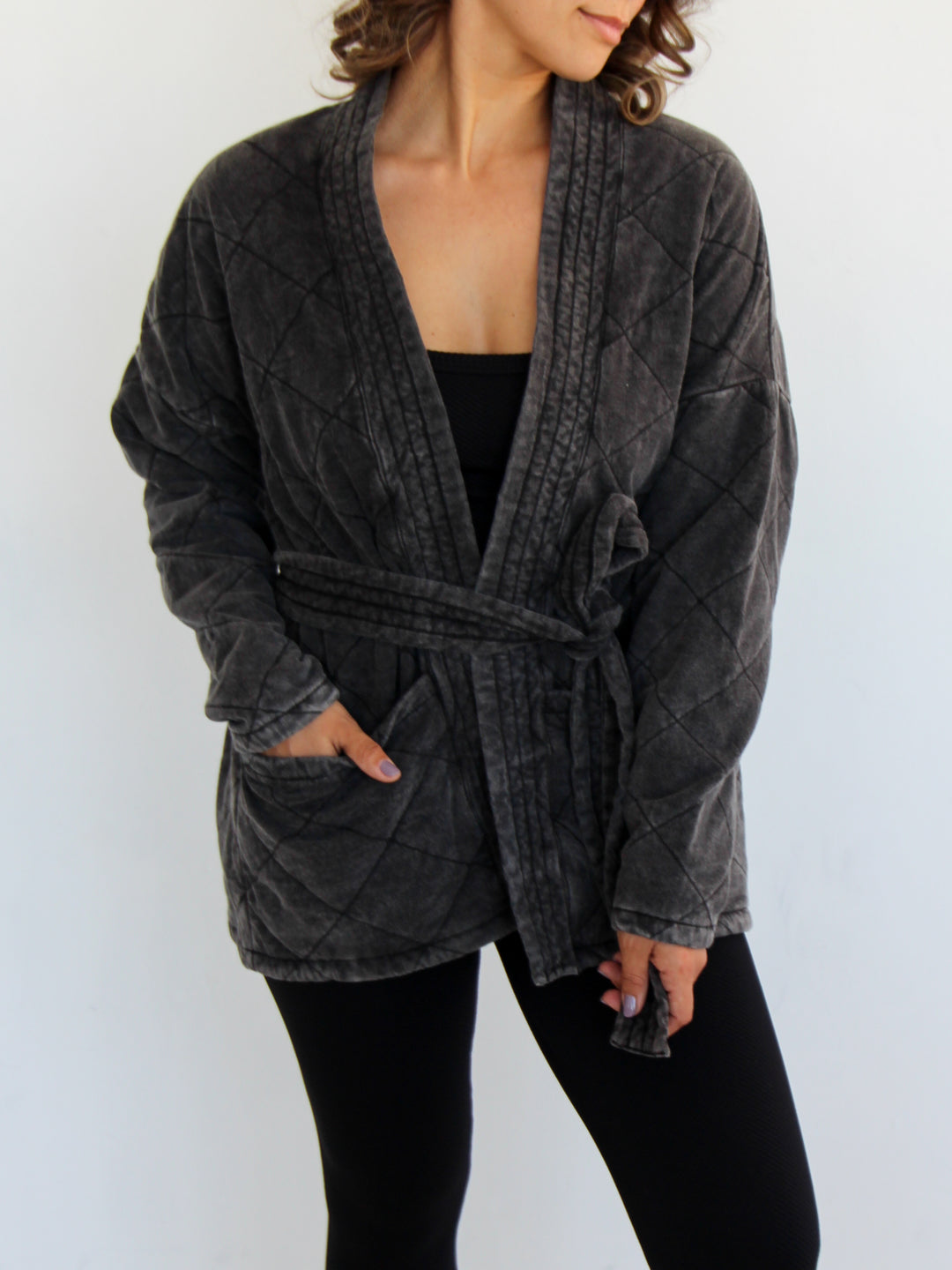 Morro Quilted Kimono | Vintage Black