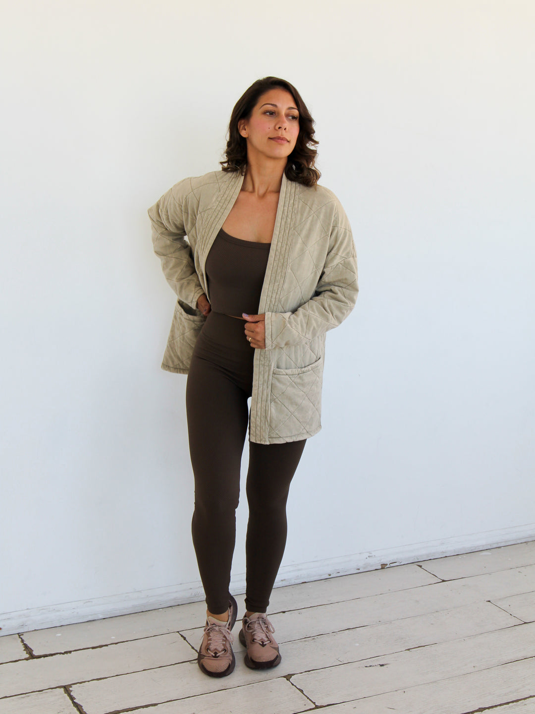 Morro Quilted Kimono | Almond