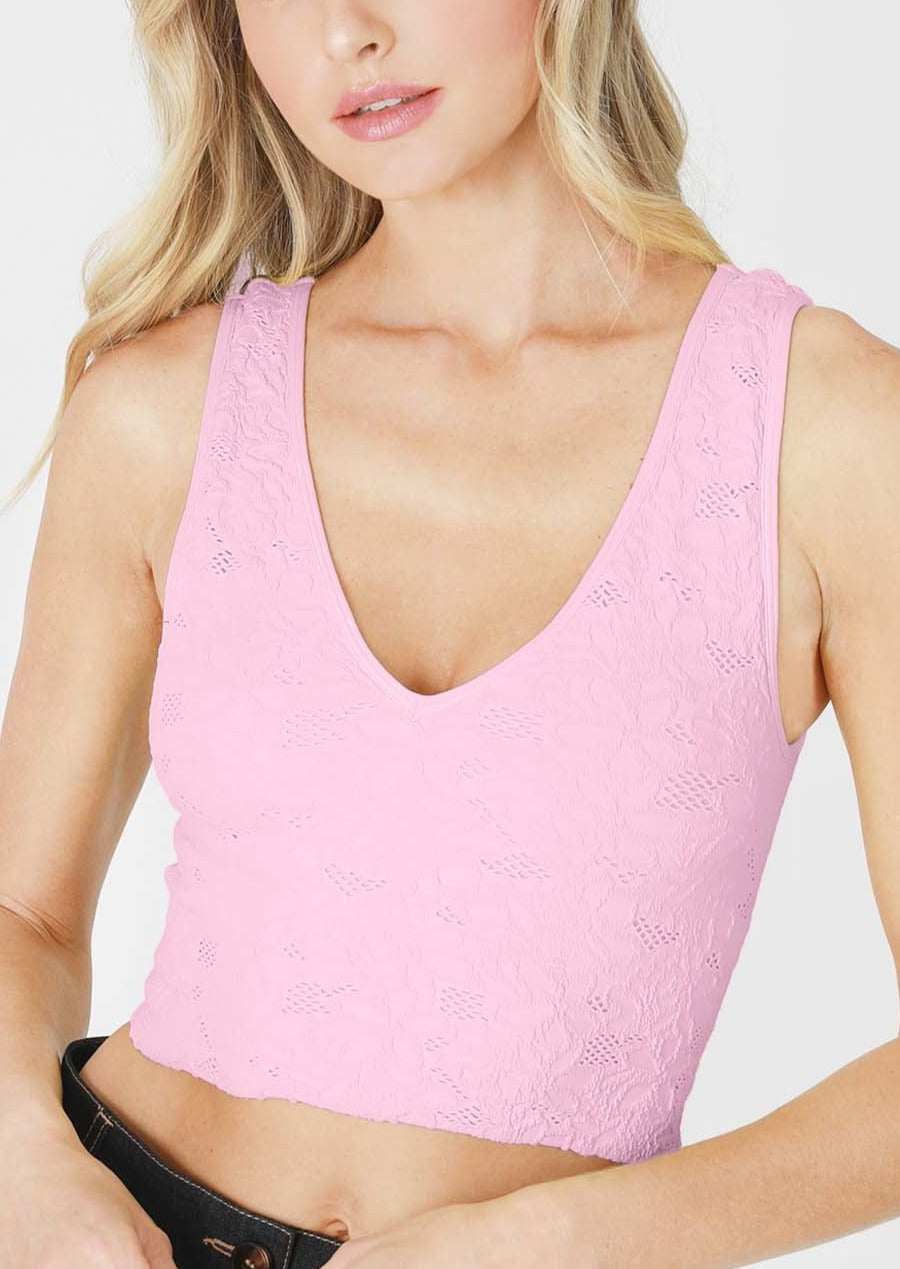 LACEY TOP PEONY PINK