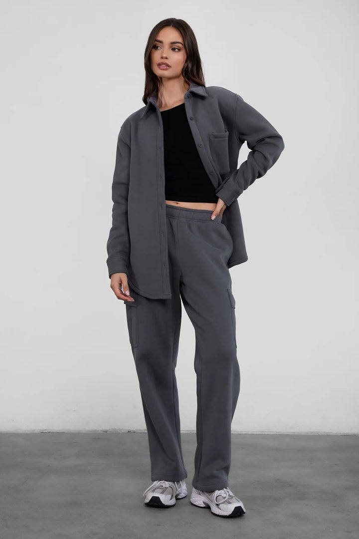 Hana Cargo Sweats | Slate