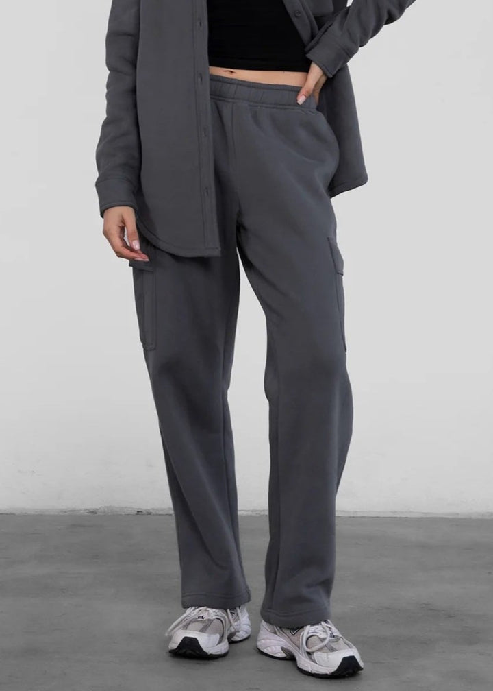 Hana Cargo Sweats | Slate