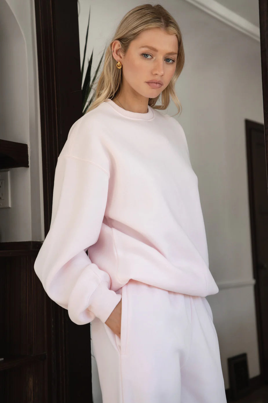 Lani Crewneck Sweater |  Pale Pink