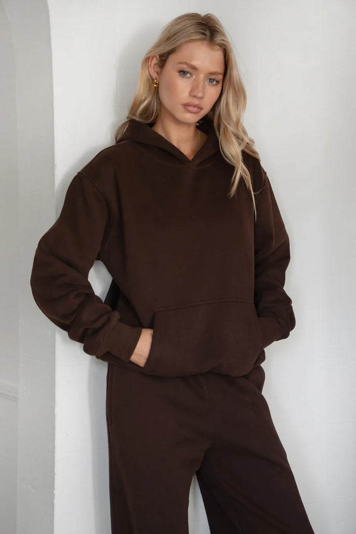 LANI SET | HOODIE & SWEATPANTS | DARK BROWN