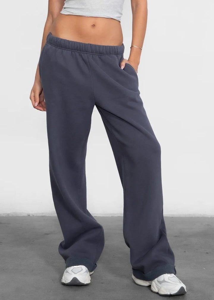 Lani Wide Leg Sweatpants | Steel Gray