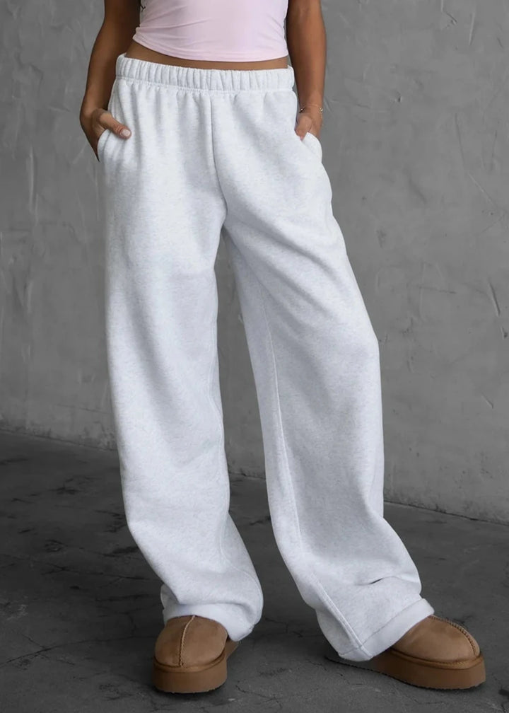 Lani Wide Leg Sweatpants | Heather White