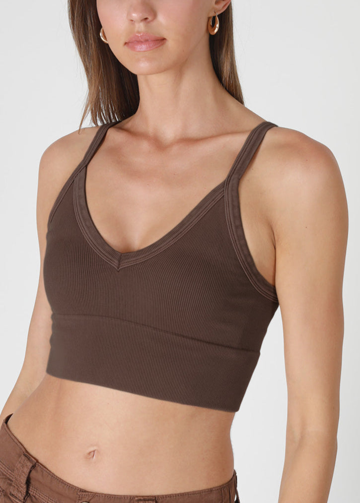 woman wearing brown crop top