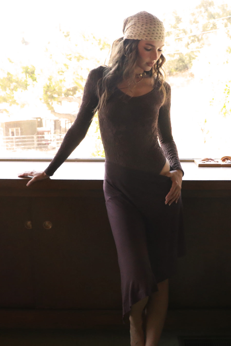 Lacey Long Sleeve Bodysuit | French Roast