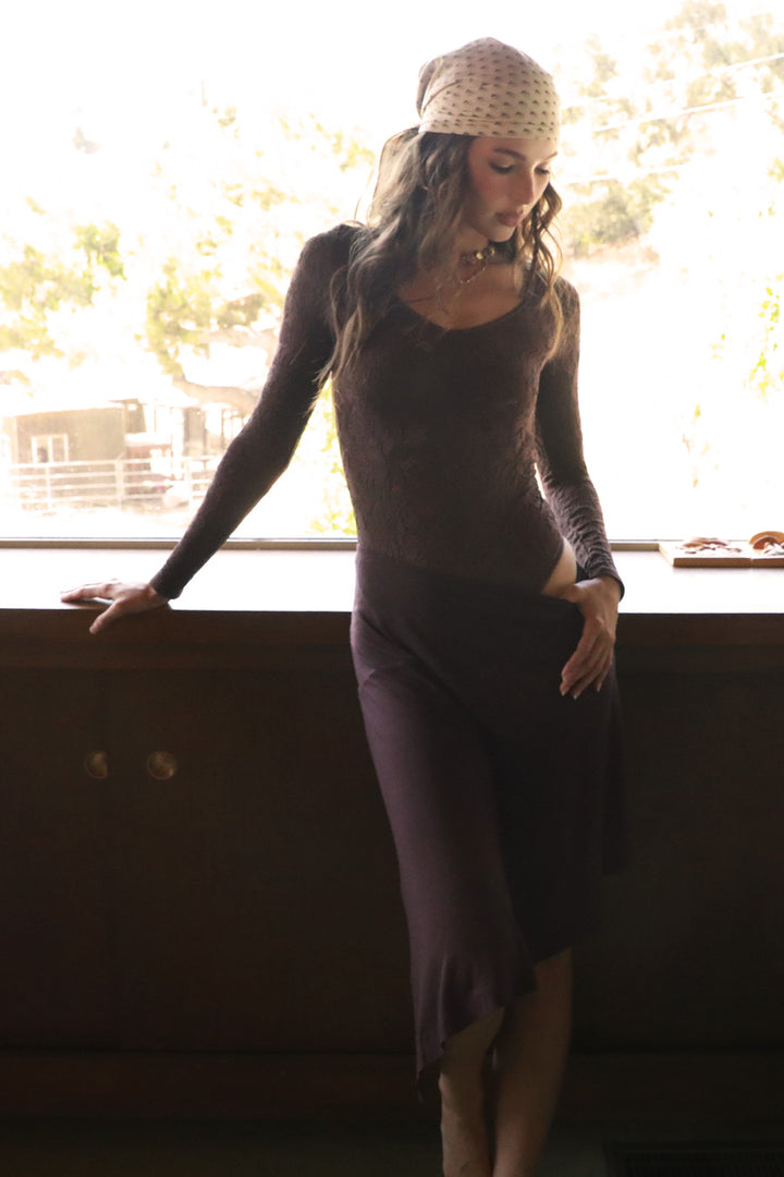 Lacey Long Sleeve Bodysuit | French Roast